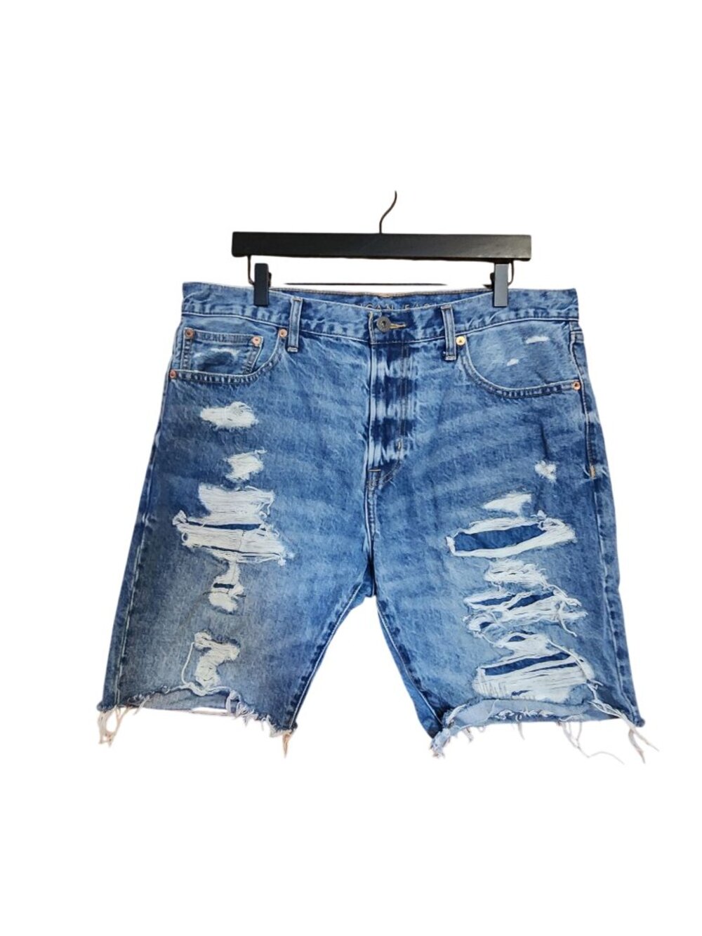 American Eagle Distressed Cuffed Denim Jean Shorts Mens Size 36